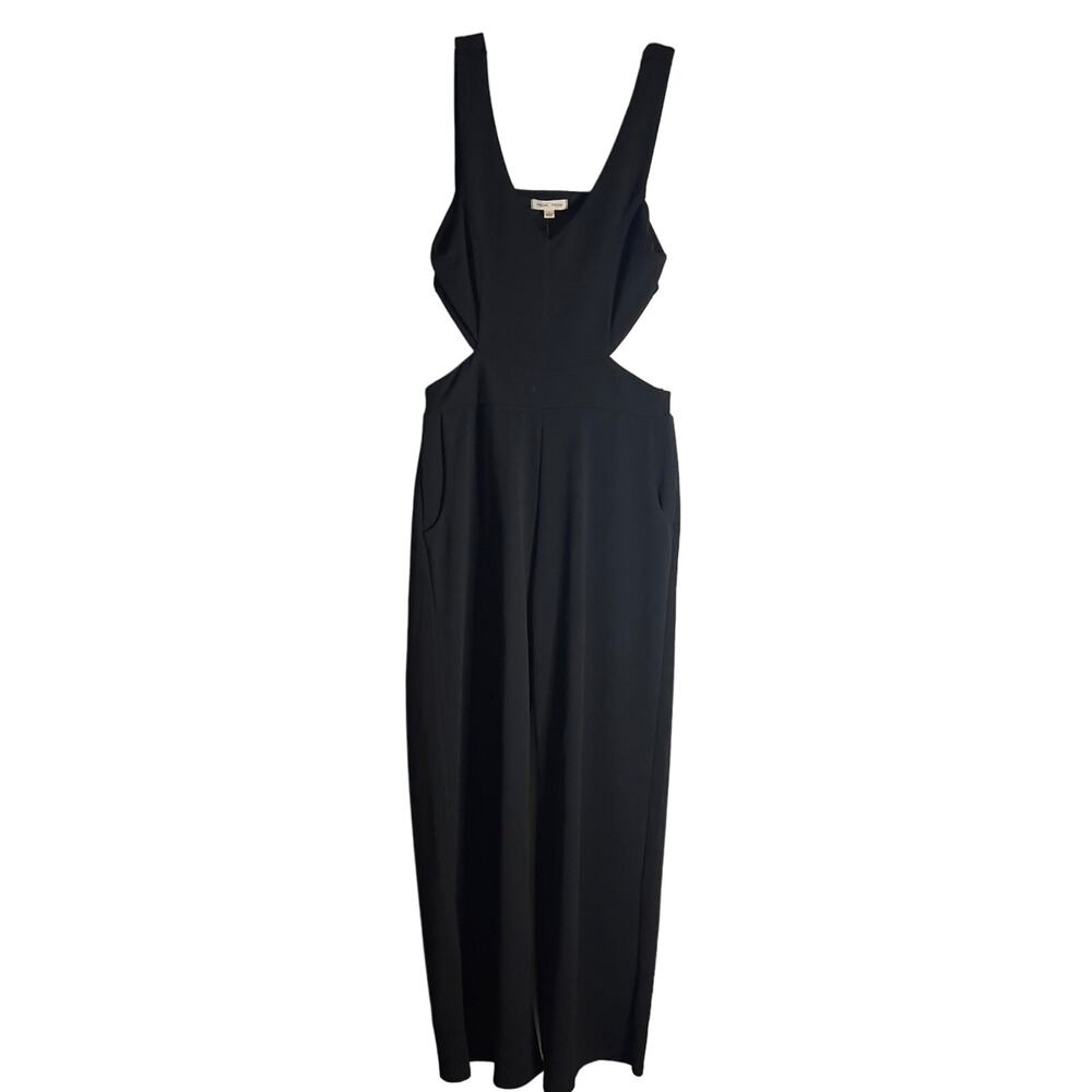 Moa Moa Black Sleeveless Strappy Women's Sexy Large Cut Out Waist Jumpsuit